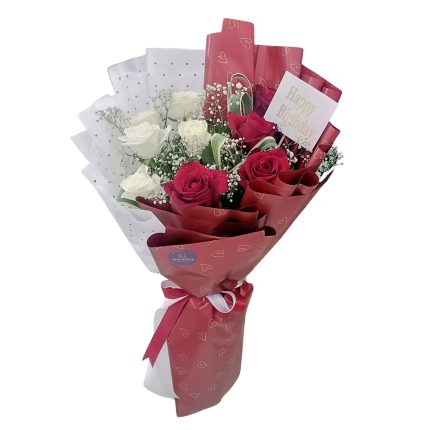 Red & White Roses Bouquet