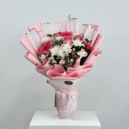 Pink Gerbera & Rose Bouquet